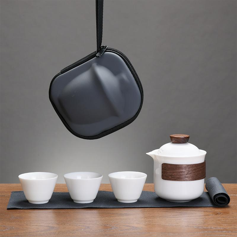 Travel tea set Portable suet jade express cup Business event souvenir