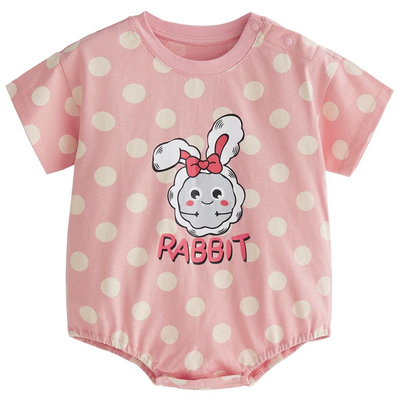 

Cute Summer Western Style Super Cute Pure Cotton One-Pieces Onesie Pink 66cm[Height 59-66cm Weight 8kg Within]