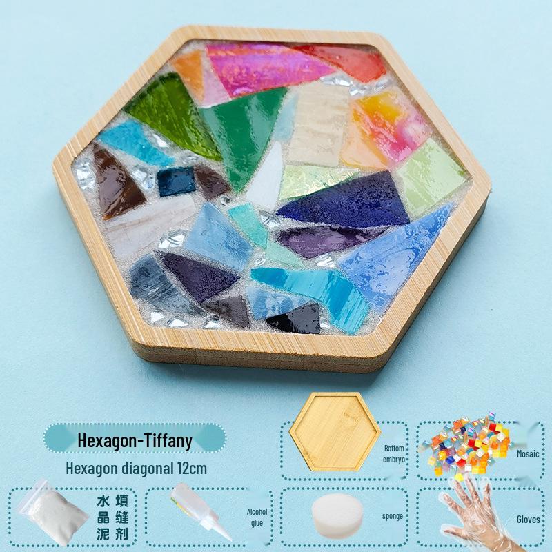 Handmade Glass Mosaic Cup Mat Pixel Puzzle DIY Kit - Educational Toy