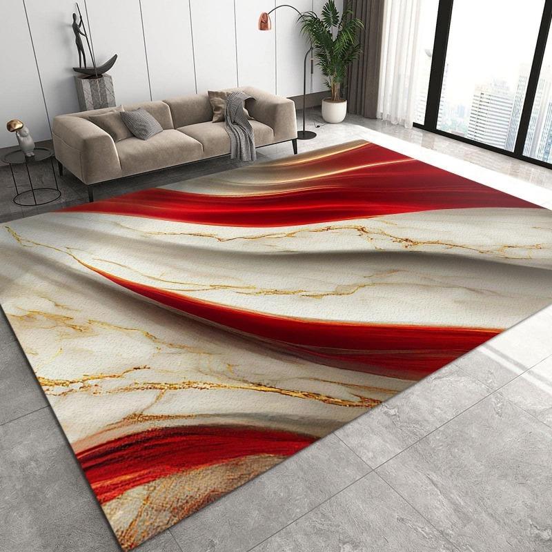 Modern Light Luxury Printing Large Carpet Anti-slip and Wear-resistant Soft Mat for Living Room Bedroom Rug Easy Clean Fashion