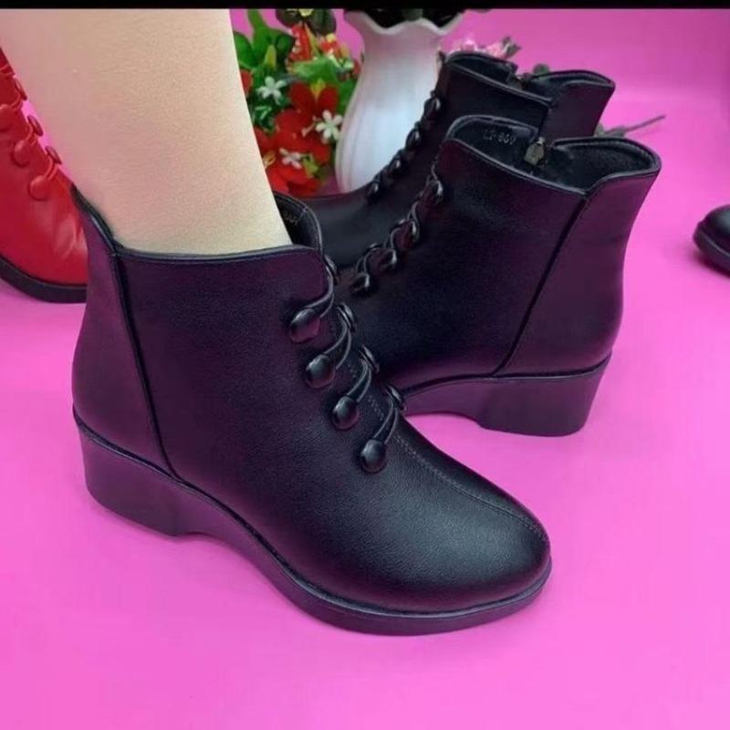 New Wedge Heel Boots, Thin Ankle Boots, Fleece Comfortable Cotton Shoes, Versatile Boots, Women's Shoes