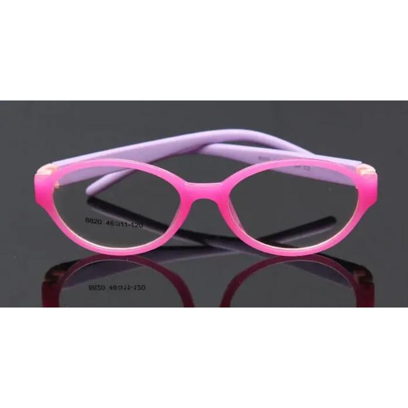 Kids Optical Grade Eyeglasses Ultra-Light Oval No Screw Bendable Children Spectacles Frames Silicone Safe Flexible Frames