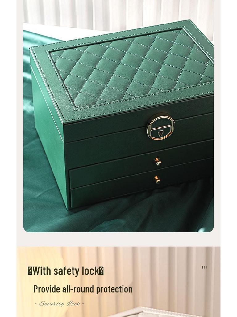 Exquisite Large-Capacity Jewelry Storage Box for Necklaces, Earrings, Bracelets, and Rings.