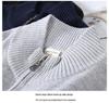 Men's 8503 High Neck Zipper Cotton Sweater - Slim Fit Winter Cardigan