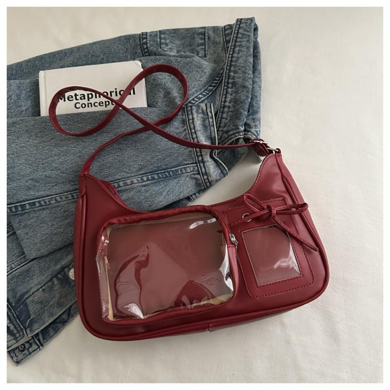 1 Piece Women Korean Transparent Ita Bag Y2K Harajuku Shoulder Bag School Crossbody Bag Female Preppy Handbag Purse