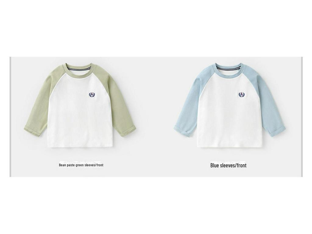 Boys' Striped Long-Sleeve Antibacterial Cotton T-Shirt