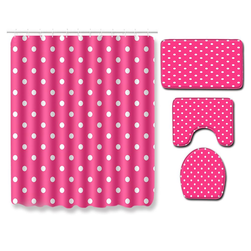 Creative Bathroom Non-Slip Floor Mat, Shower Curtain Combination Carpet, European And American Style Explosion Woman