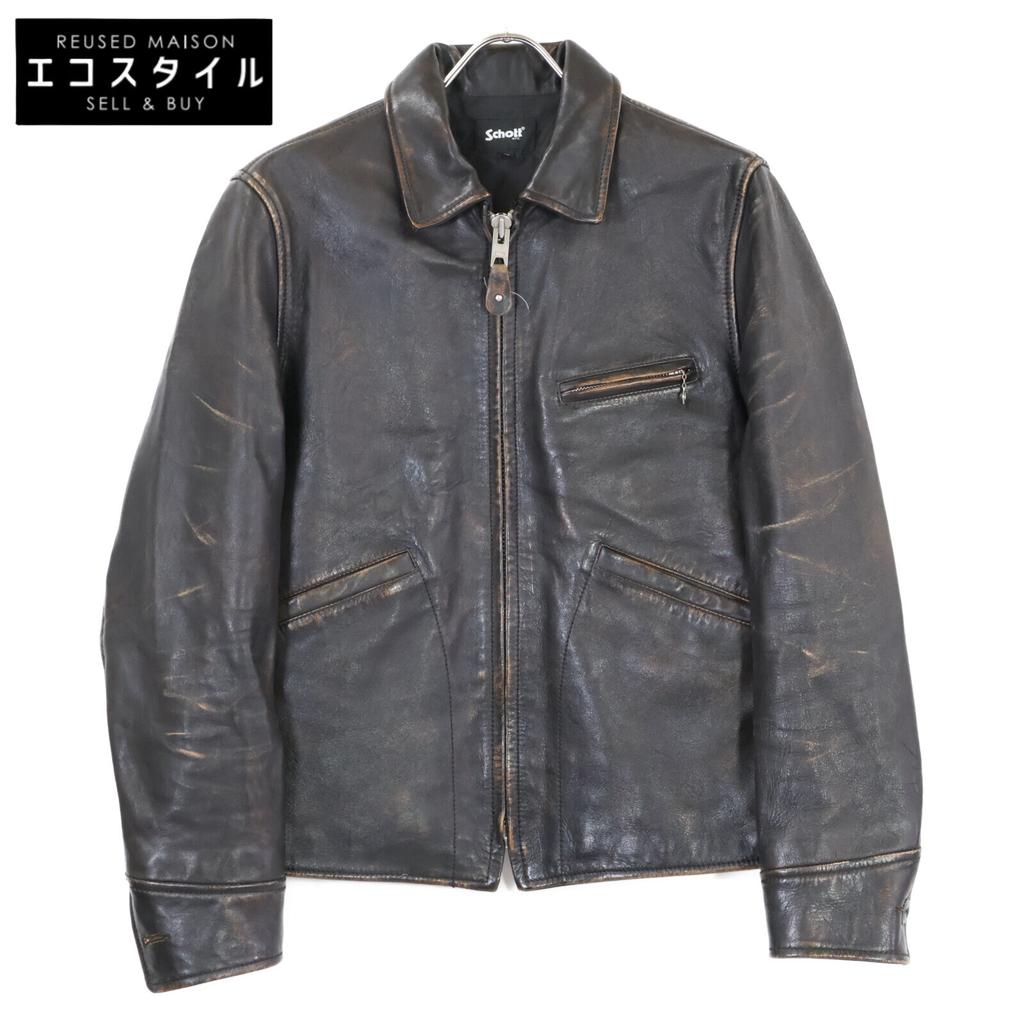 SCHOTT 782-4150004 Sheepskin Sports Jacket M blackUsed