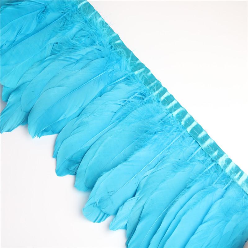 2 Meter/Lot Gänsefedern Besätze gefärbt Echte Gänsefeder Fransenbänder für Kleid Rock Stoffgürtel dekorative Kleidung