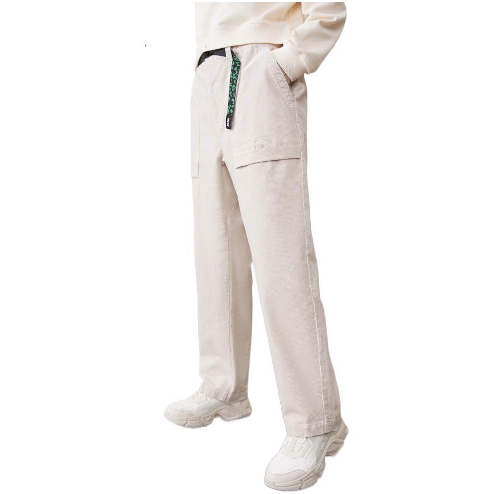 Anta Solid Color Logo Embroidery Elastic Waist Straight-Leg Casual Pants Unisex bottoms Gray 172248527-1
