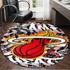 Miami Heat Basketball Kunst Runder Teppich für Wohnzimmer, Schlafzimmer, Spielzimmer, Stuhlunterlage, Teppich, Kreis Teppich, Große Größe Fan Weihnachtsgeschenk