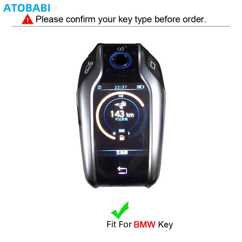 Zinc Alloy With Suede Leather Car Key Case Remote Fobs Cover Bag For Bmw 5 7 Series G11 G12 G30 G31 G38 X3 X5 X7 730Li 740 530Le