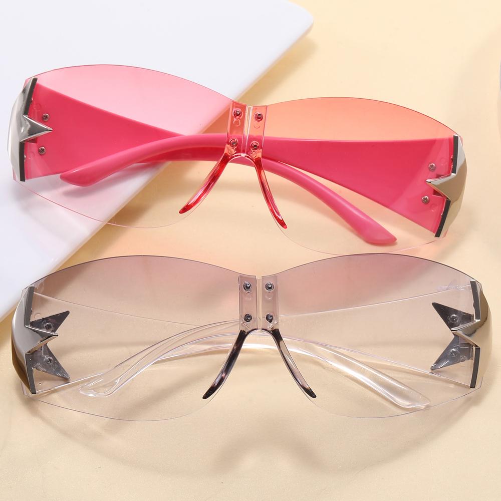 Superhot Eyewear 28761 Fashion 2023 Sun Glasses Oversized Rimless Shield Y2K Star Sunglasses