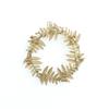 shesay Tin Leaf Wreath Christmas Door Wreath Small Ornament, Display, Gold, (12cm Diameter)
