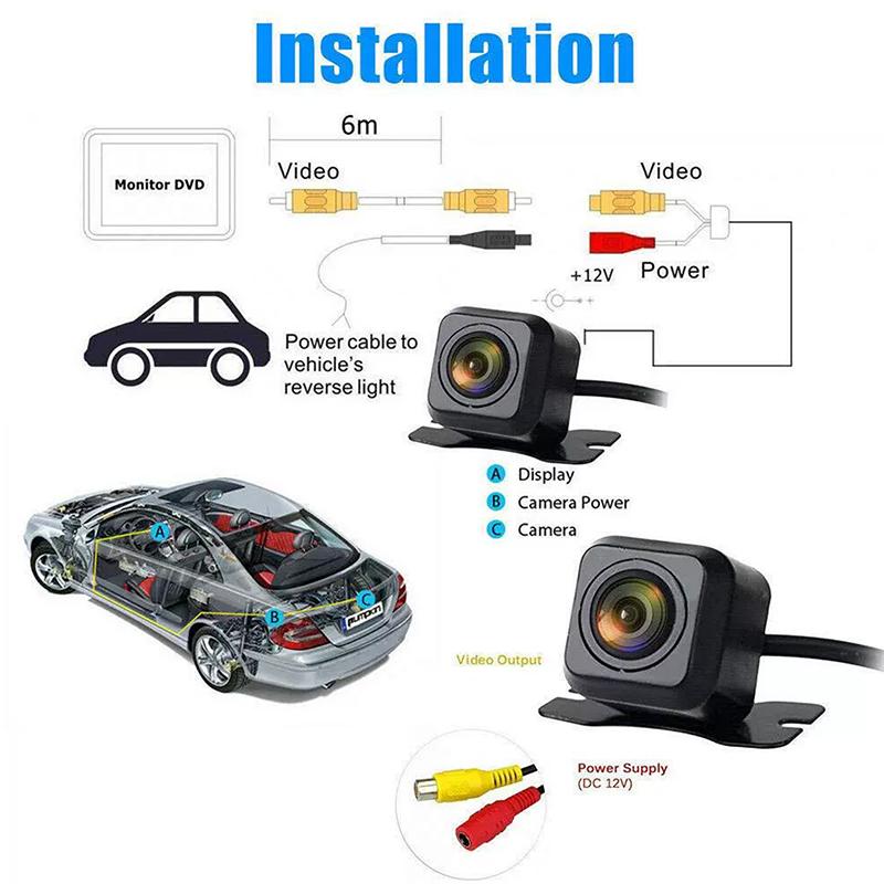 Universal Car Rear View Camera Waterproof Ip68 170 Wide Angle Hd Color Image Hd Night Vision Backup Parking Reverse Camera