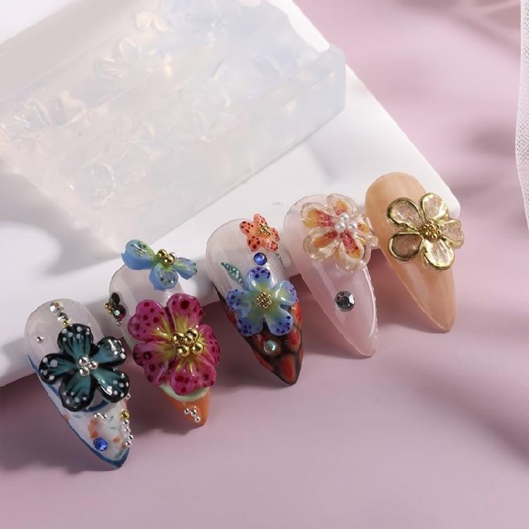 Multipurpose Nail Art Template Tool Flower Silicone Nail Art Mold Embossing Carving Templates for Nail Enthusiasts