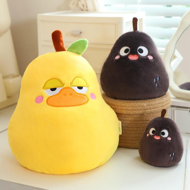 Practical Home Decor Unisex Kids 30Cm New Creative Fruit Duck Pear Turn Into Frozen Pear Plush Toy Cartoon Stuffed Animals Funny Duck Pears Stress Doll Kids Gift