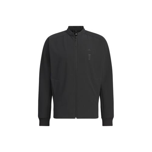 adidas Solid Color Logo Stand Collar Sports Jacket for Men, Black S чёрный