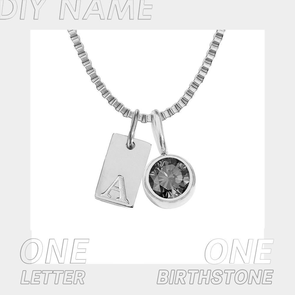 EManco DIY Personalized Initials Customized Name Necklace Glitter Birthstone Pendant Ladies Gifts Dropshipping