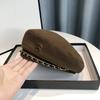 New Chain Beret Hat For Women Cap Winter Retro Brown Black Artist Flat Fashion Lady Girls Vintage Cap Star Style