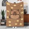 Cute Cartoon Capybara Blanket, The- Large Capybara Flannel Blanket Nap Throw Soft And Warm, Lightweight Plush Fleece All Seasons