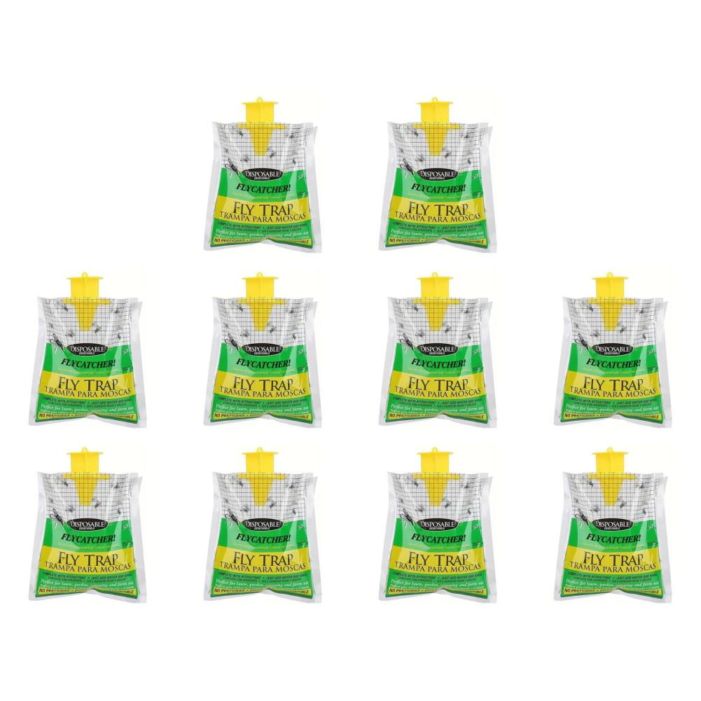 Hanging Fly Trap Bag with Fly Bait Disposable Fly Catcher Bag Non-Toxic Flies Trap Fly Trap Catcher Bag for Outdoor Garden Farm