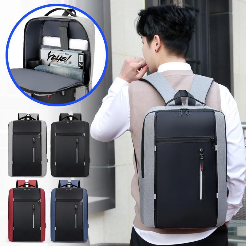 Men’s Multi-Function Business Laptop Backpack with USB Port and Large Capacity, Customizable with Logo.