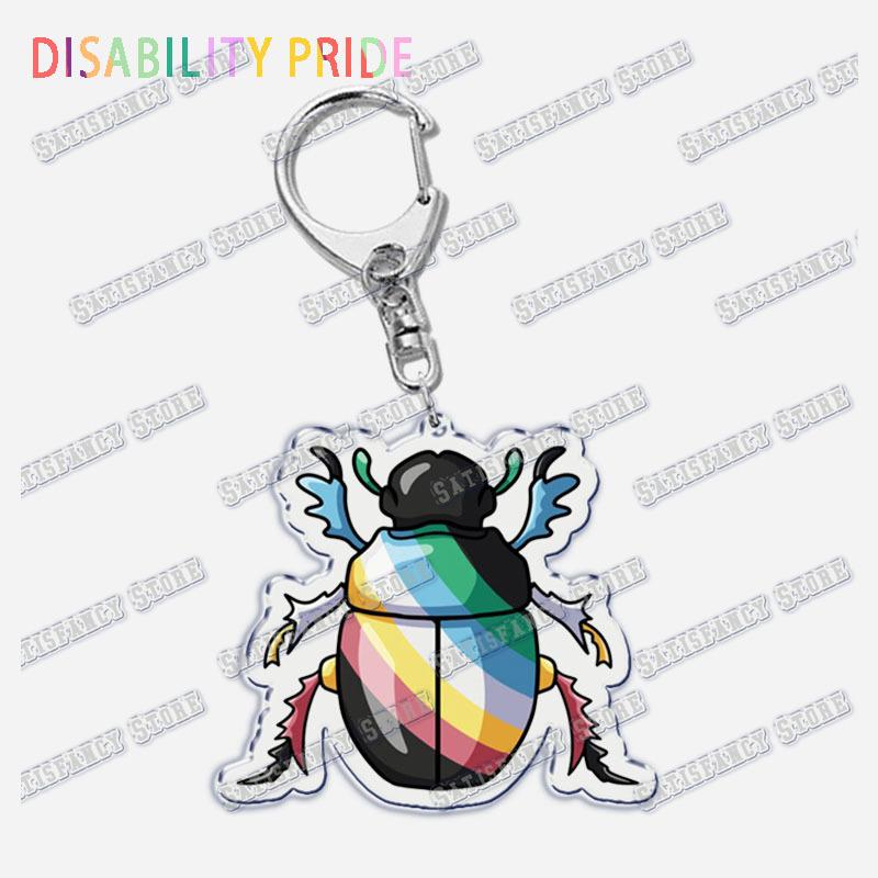 Disability Pride Key Chain Keychains Ring for Accessories Bag Pendant Keyring Jewelry Autism Festival Support