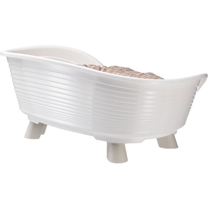 Basket Bed Cushion Relax White - Size M - 64 X 48 X 25 Cm - FERPLAST