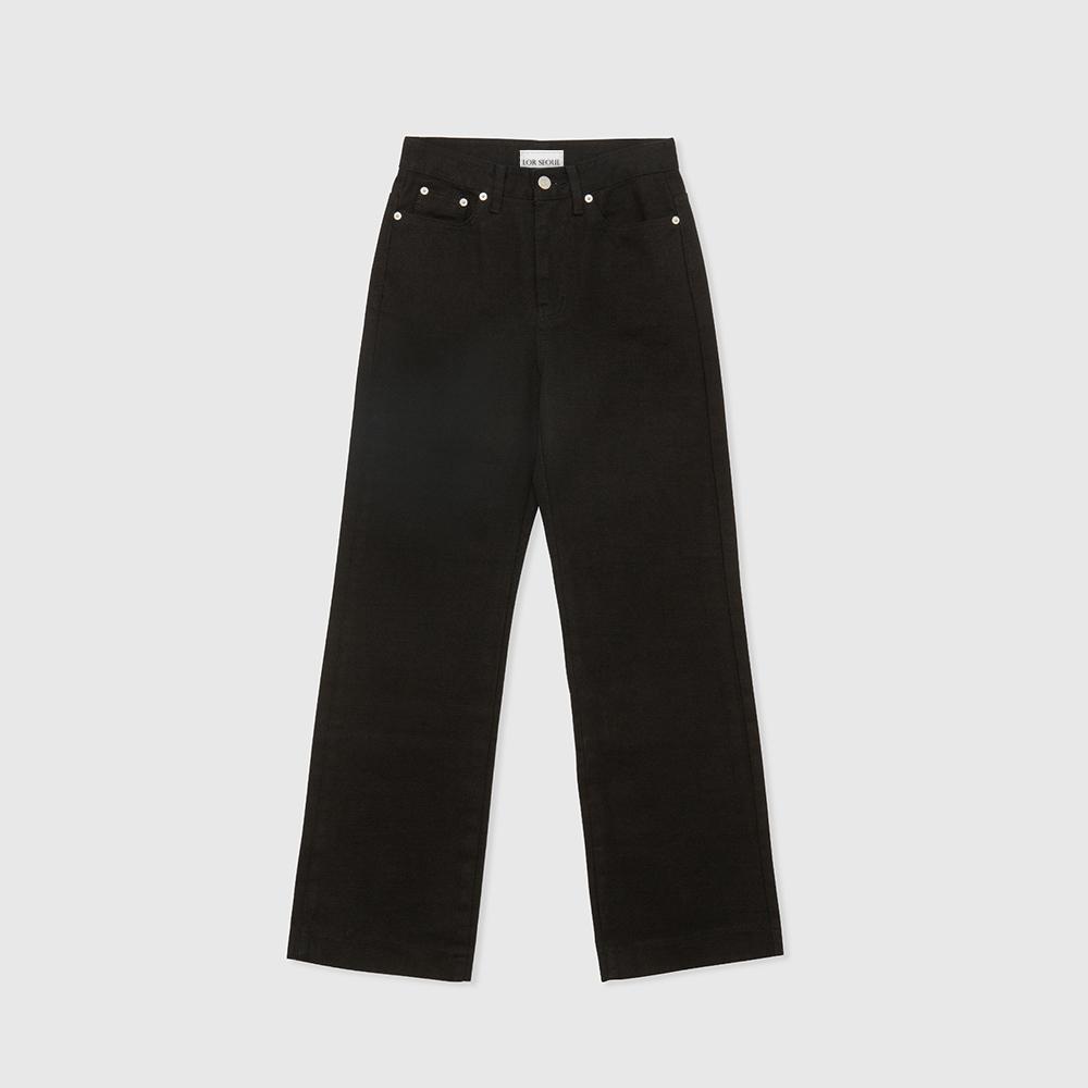 LORSEOUL Simple Cotton 100% Black Jeans_Cbpt250702
