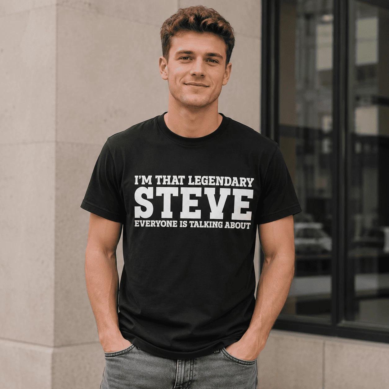 Steve Graphic T-Shirt Casual Streetwear Printed Crew Neck Tee M