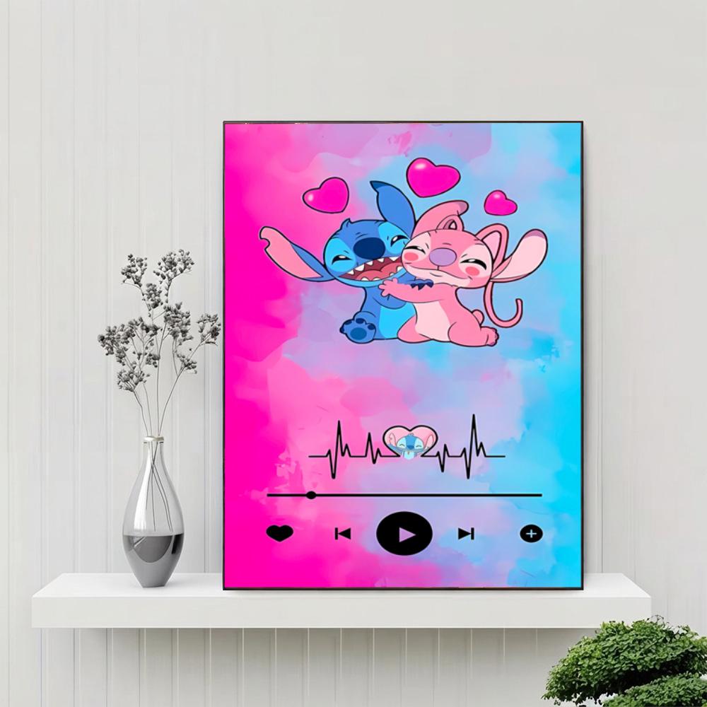 Stitch Angel Love 5D Round Diamond Painting Kit Diamond Embroidery Painting Rhinestones Mosaic Frameless Handwork Decoration Arts