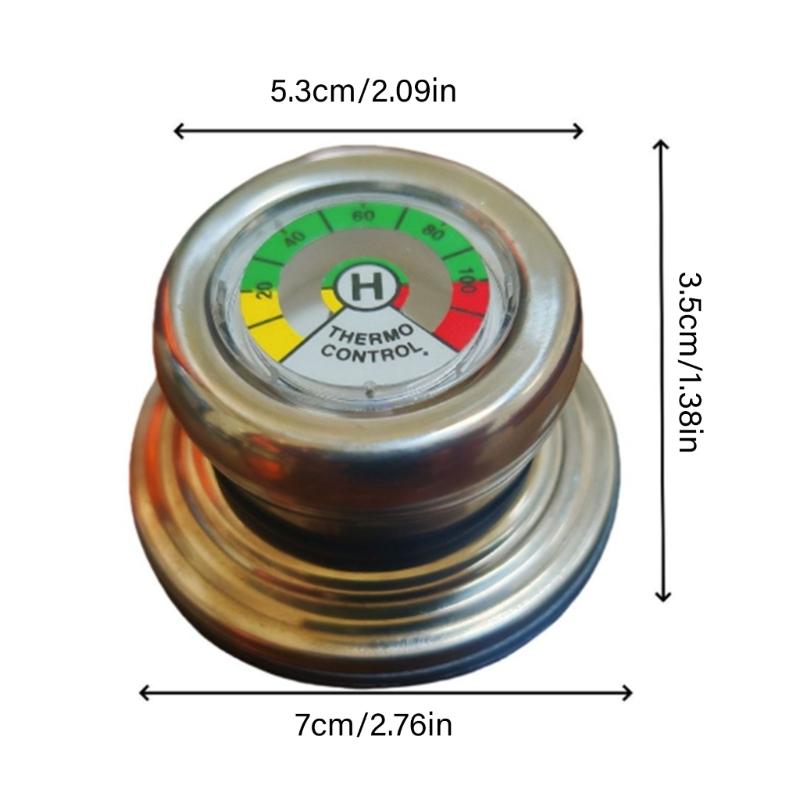 Heat Resistant Stainless Steel Pot Lid Thermometers Knob Easy Installation Design Accurate Temperature Control