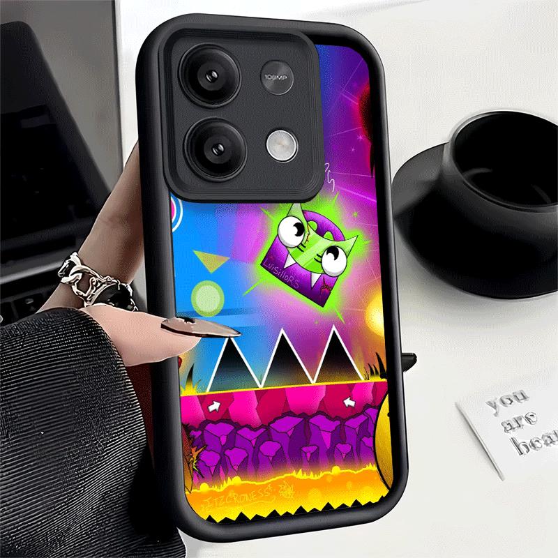 Geometry Dash Game Soft Phone Case for Xiaomi Poco X7 X6 X5 Pro X4 Gt X3 F7 Ultra M8 M7 Redmi 15C 15 14C 13 13C 12 12C 10 10C