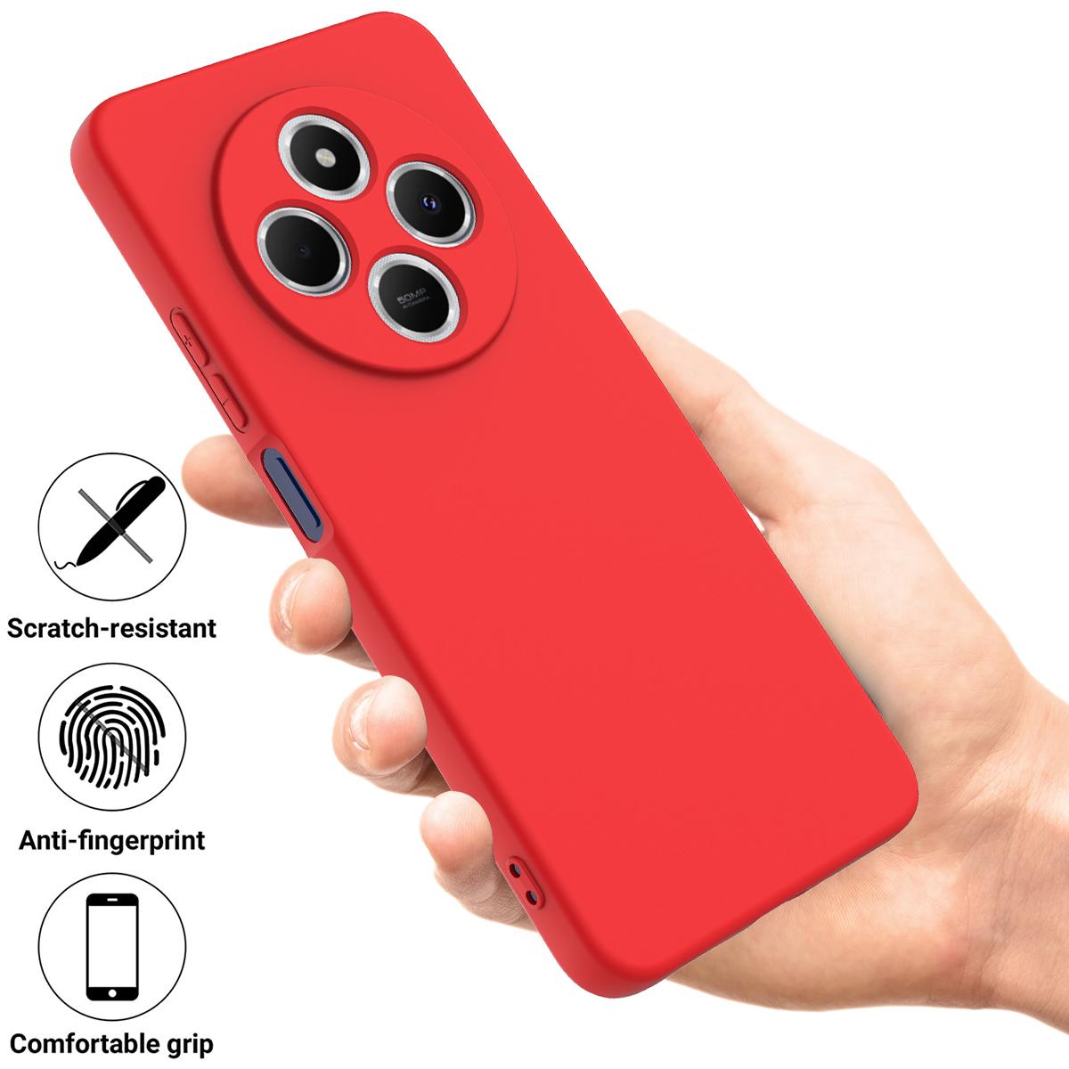 

For Xiaomi Poco C75 4G/Redmi 14R 5G/14C 4G/A4 5G Case Liquid Silicone Anti-Scratch Phone Cover with Hand Strap Black