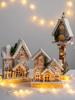 Luminous Wooden Cabin Christmas Decoration Ornament for Shopping Mall Windows