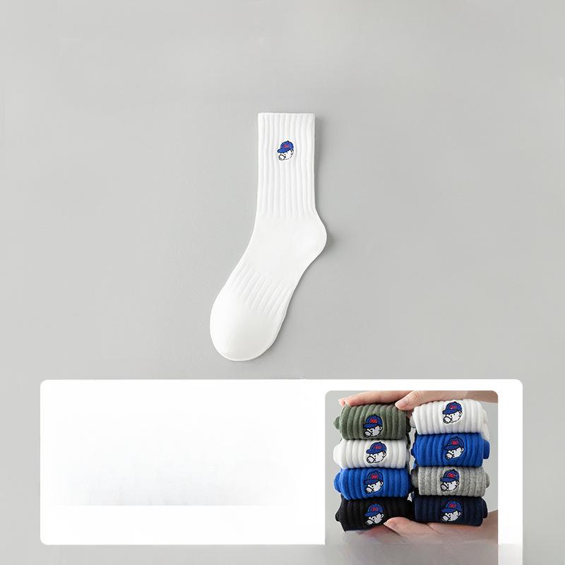 5 Pairs of Boys Summer Pure Cotton Anti Odor 7a Anti Bacterial Sports Tube Socks