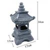Polyresin For Garden Statue Pagoda Lantern Outdoor Decor Solar LED Lighting