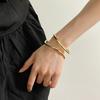 Zinc Zinc Alloy Metal Cuff Bangles Double-layer Exaggerated Bracelet Wide Irregular Open Bangle  Girls