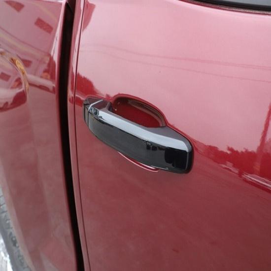 BLACK Exterior Door Handle DECOR COVER For Chevy SilveradoGMC Sierra 2014-2018
