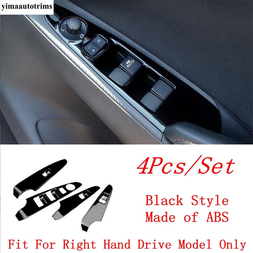 

Car Armrest Window Glass Lift Button Switch Panel Decoration Cover Trim Accessories For Mazda 2 Demio 2015- Right Hand Drive Black Style