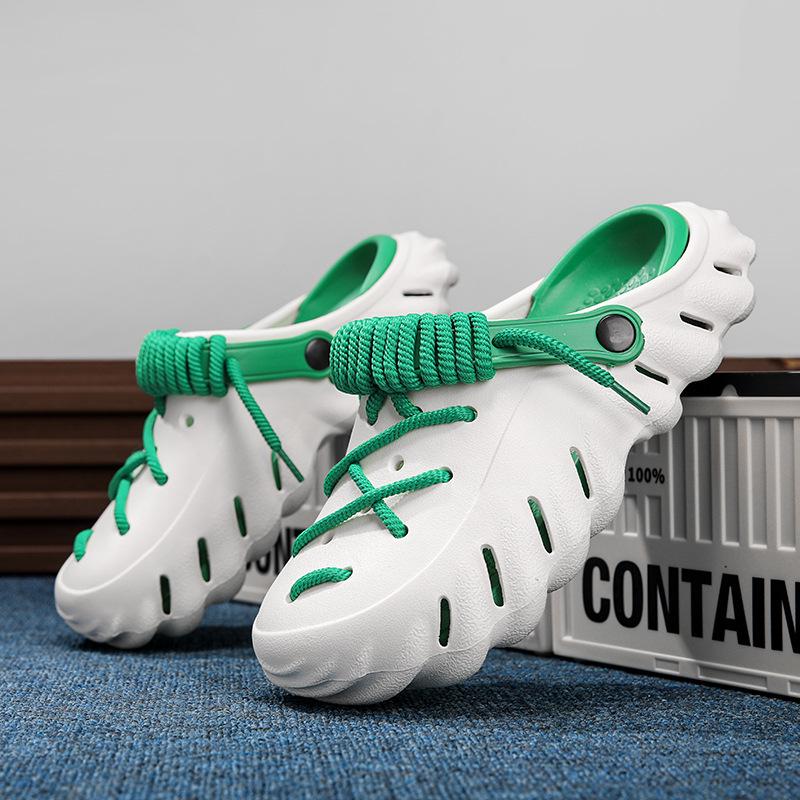 Men's Summer Coconut Hole Shoes - Anti-Slip Dual-Use Beach Sandals & Sport Slippers