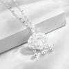 SHIAI S925 Sterling Silver Peace Lock Fu Character Retro Clavicle Chain Pendant