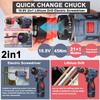 2 In 1 Lithium Brushless Cordless Drill and Electric Screwdriver Multi-Function Power Tool for Home Renovation Furniture Assembl