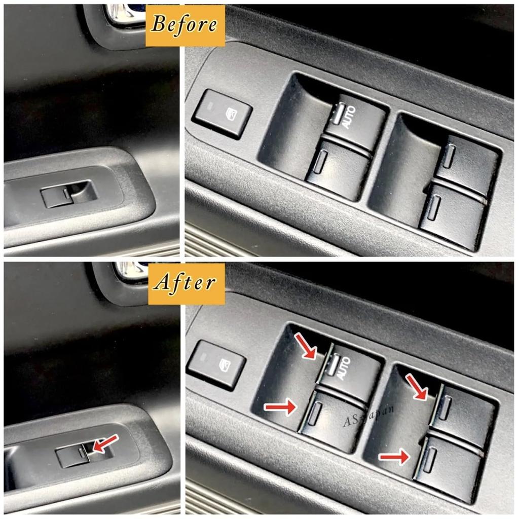 [AS-japan] Honda N-BOX Power Window Switch Plating Trim JF1/JF2/JF3/JF4 JF5/JF6 (N-BOX Slash JF1/JF2) [Parallel Import Goods]