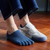 Men's Five-Toe Low-Cut Breathable Casual Socks - Solid Color, Versatile for Spring/Summer