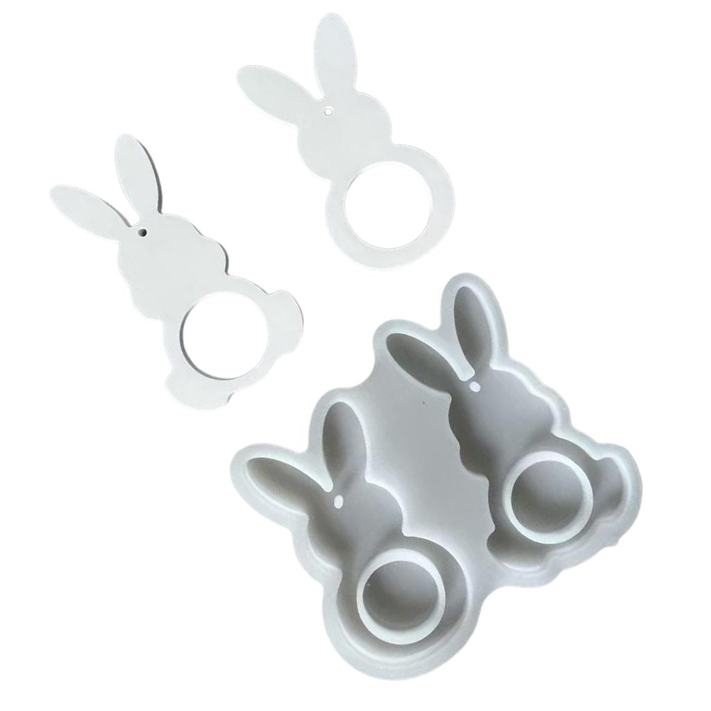 Reusable Easters Rabbits Silicone Mould Easy Cleaning For Car Decoration Candle Making And Holiday Craft