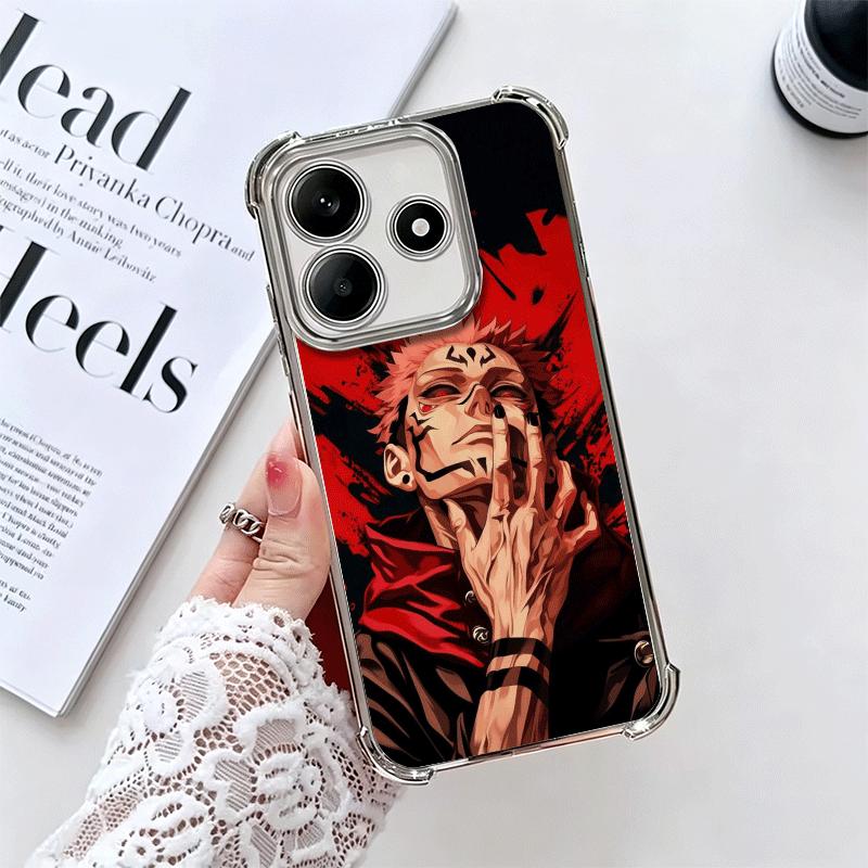 Anime Itadori Yuji JUJUSU Plating Phone Case For Xiaomi Redmi Note 14 15 Pro Plus 13 12 11 11S 11T 10 9S 9 5G Anti-Fall Airabag