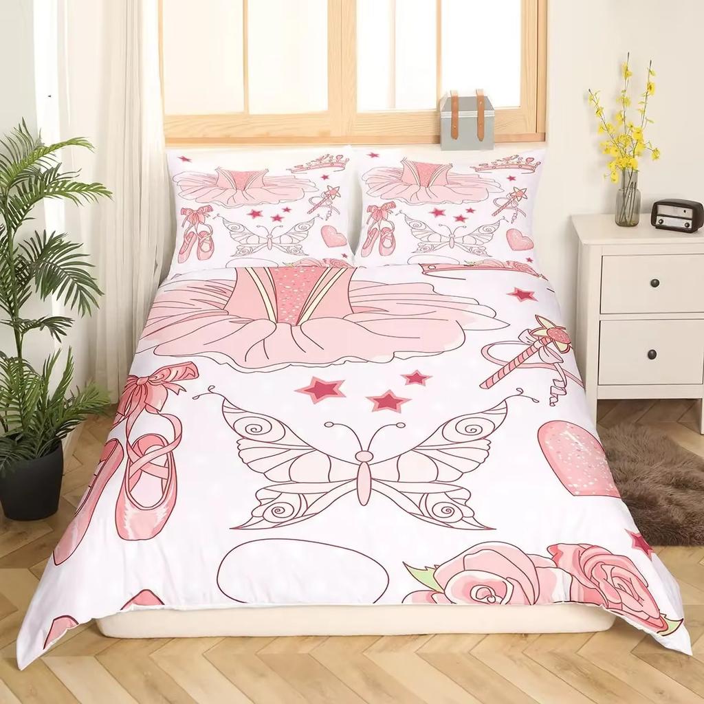 Ballet Girl Down Comforter Set Bedding Set 3-piece Duvet Cover Set
