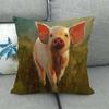 Retro Bemalte Schweine-Serie Muster Digitaldruck Kurzer Plüsch Kissenbezüge für Auto Sofa Büro Kissenbezug Heimtextilien